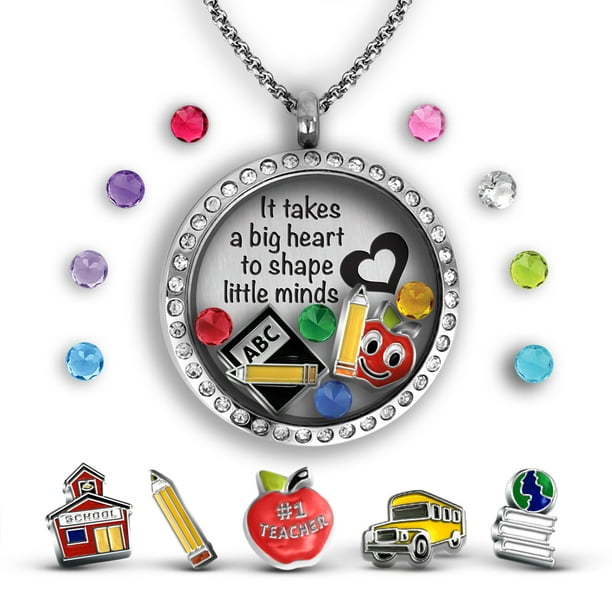 Teacher Gifts for Women Floating Charm Locket Necklace Thank You Gifts for Teachers Presents for Teachers A Touch of Dazzle Gifts for Teachers Appreciation Teacher Gifts for Women Floating Charm Locket Necklace Thank You Gifts for Teachers Presents for Teachers A Touch of Dazzle Gifts for Teachers Appreciation